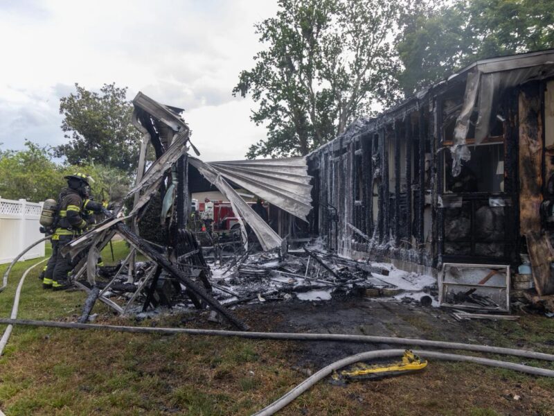 A mobile home was destroyed by a fire that sparked from an electric bicycle.