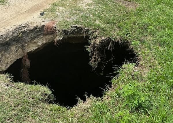 Sinkhole on 301:441, at the intersection of Hwy 329