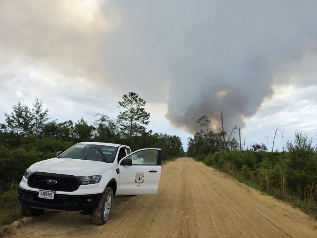 Smoke billows from Shell Fire on May 22