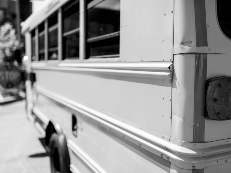 Stopped school bus