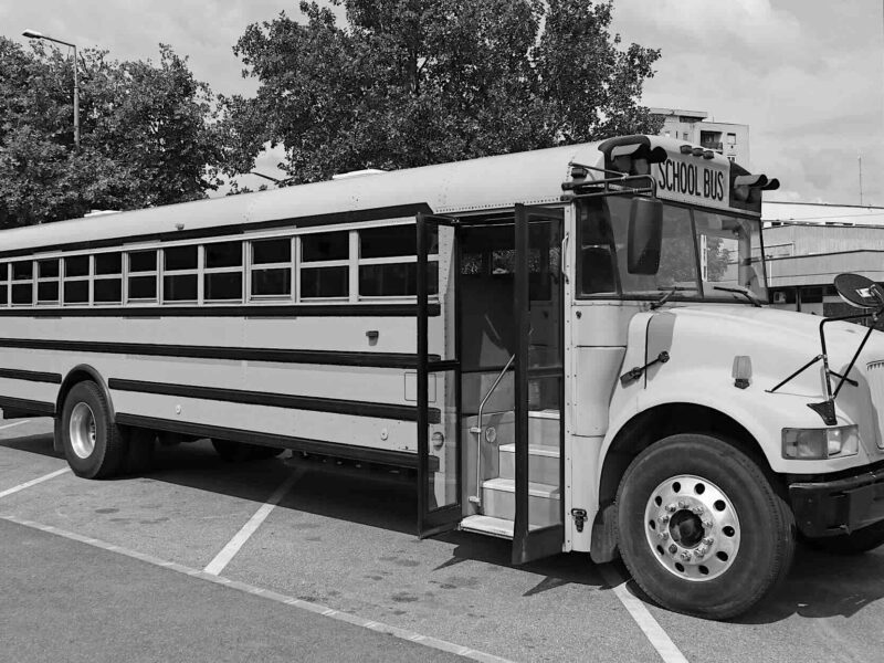 The door on the school bus
