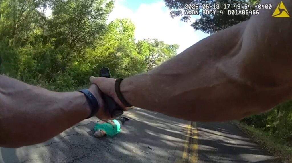 Two knives were on the ground near the suspect, Heriberto Medina Marquez, when deputies approached him. photo MCSO