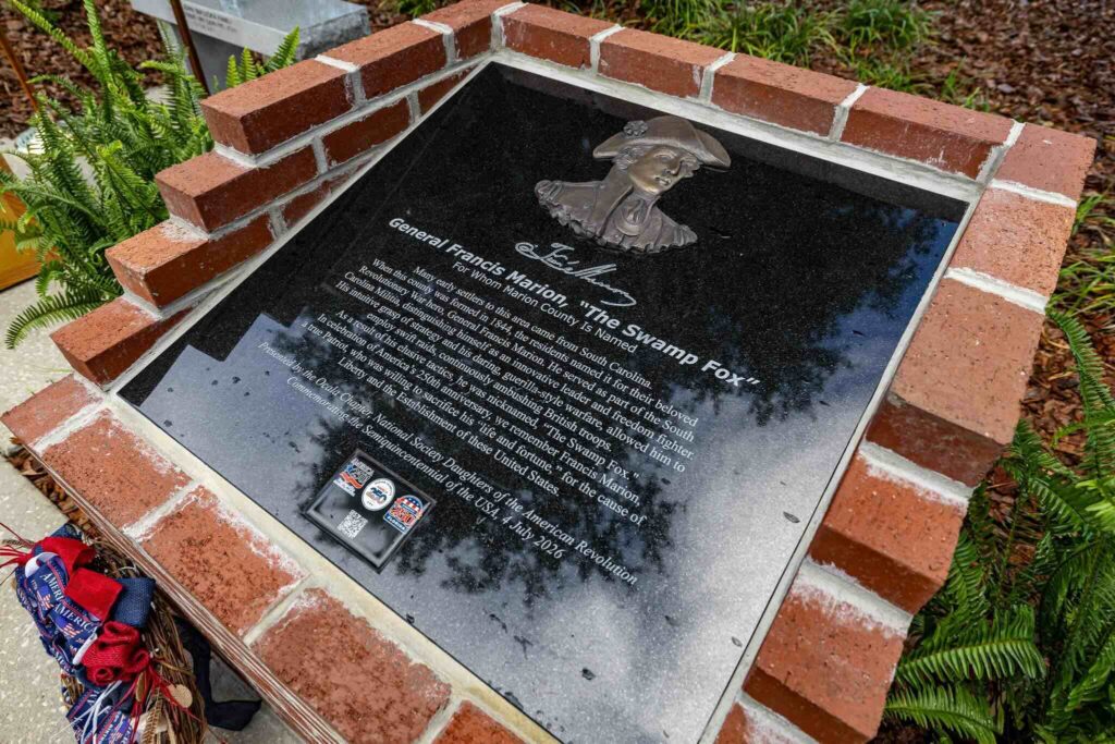 A memorial honoring General Francis Marion was unveiled in Ocala on Tuesday, June 23.