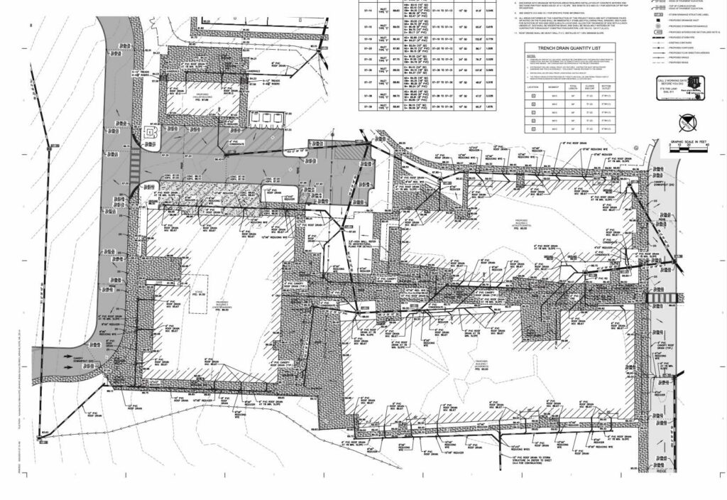 A rendering or map layout showing the property boundaries and layout of the new middle school facility on Oak Road. 2