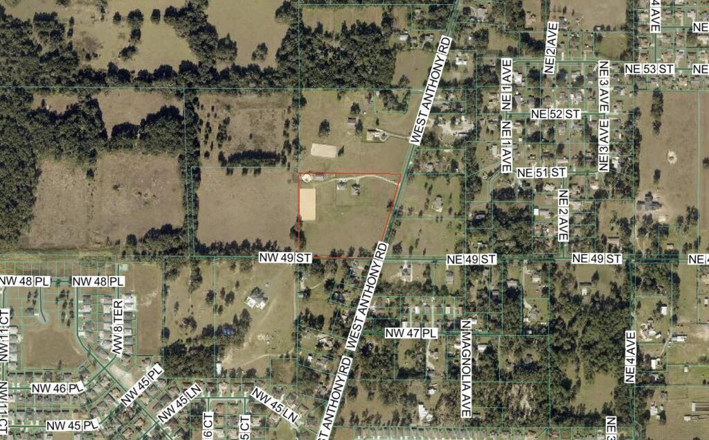 Aerial view of 5028 W Anthony Rd, Ocala