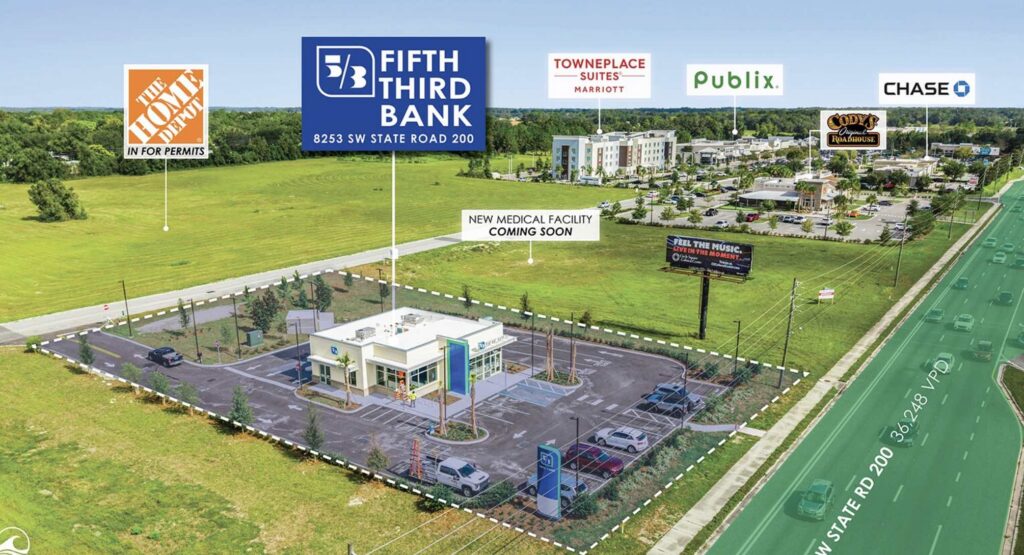 Fifth Third Bank and other retailers along State Road 200
