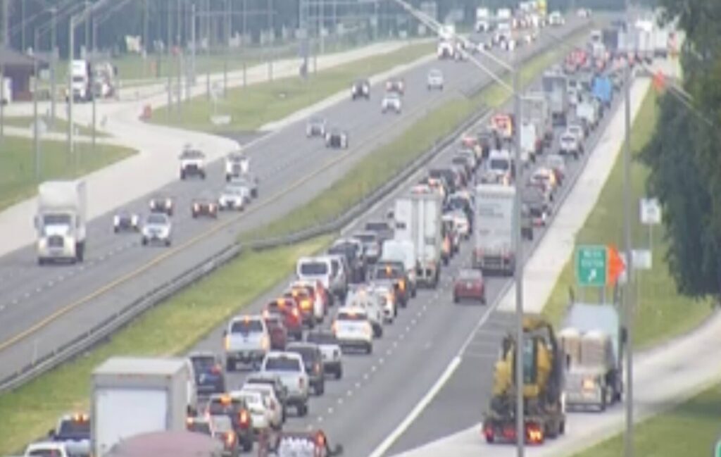 Mile marker 337 traffic on N I 75 on June 12, 2026