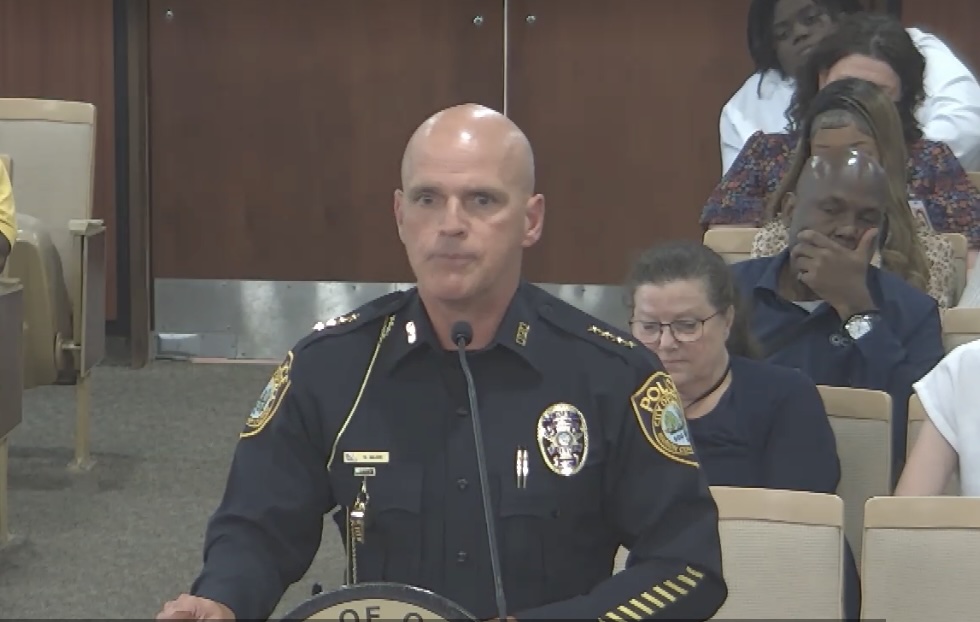 Ocala Police Chief Mike Balken makes remarks during the Ocala City Council meeting