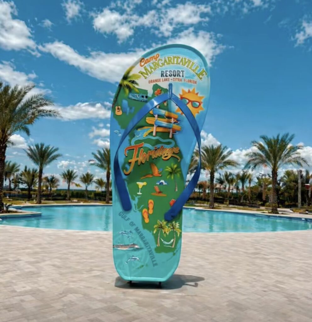 One of the large decorative pieces at the Camp Margaritaville Orange Lake RV Resort