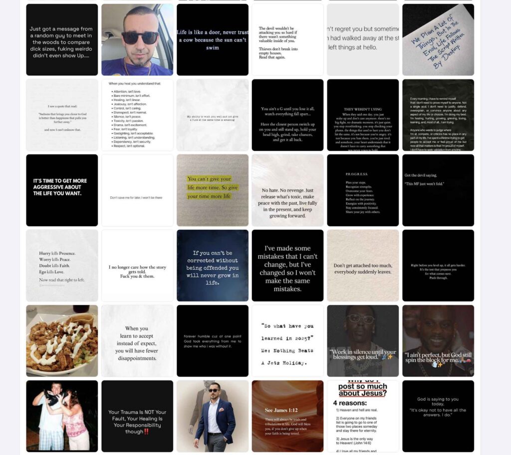 Some of the social media posts by James Westervelt since August 2025