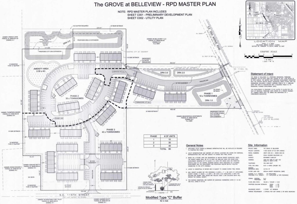 A conceptual plan of The Grove at Belleview