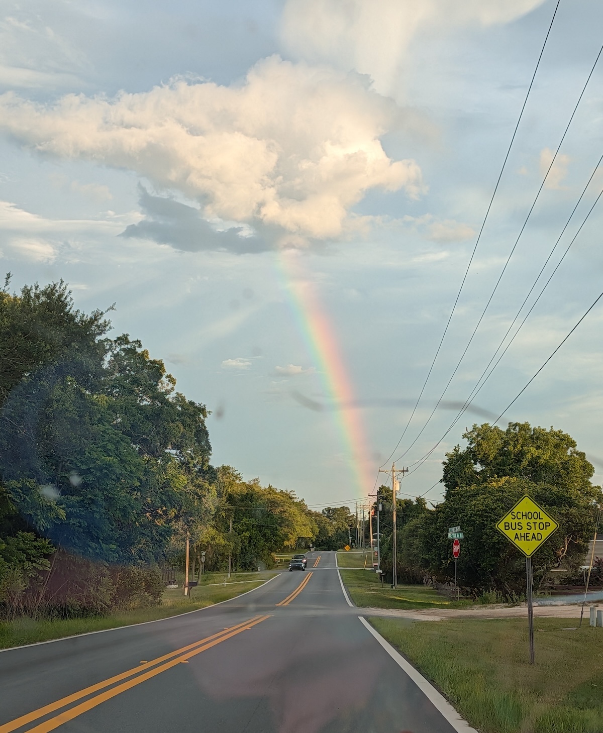 Clear rainbow spotted over a Silver Springs roadway Clear rainbow spotted over a Silver Springs roadway