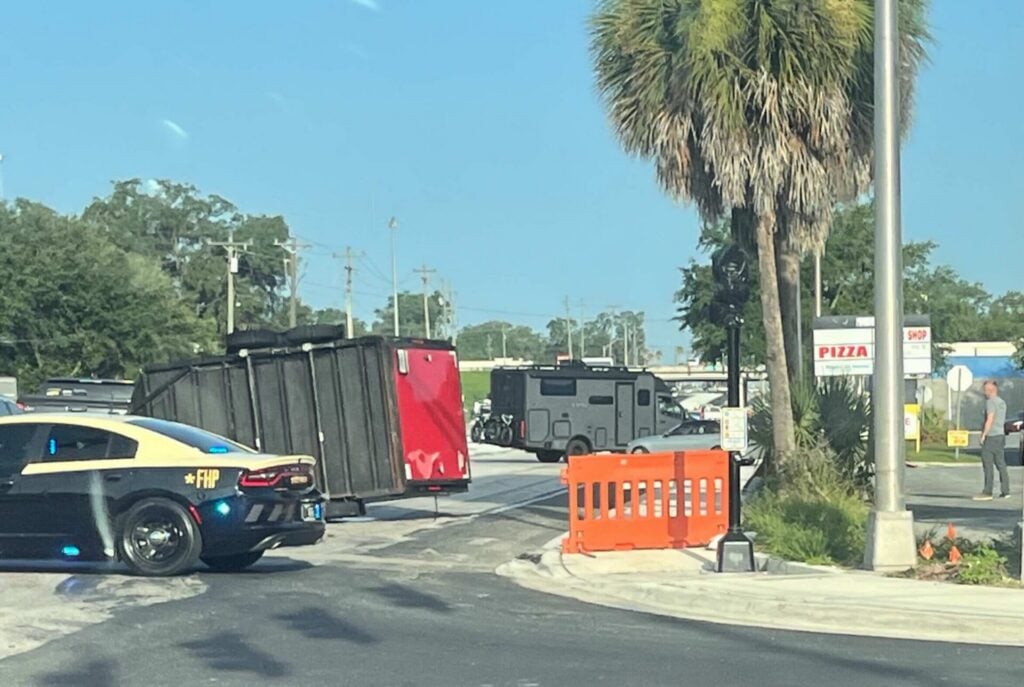 County Road 484 is partially blocked as of 830 am on Tuesday, July 9