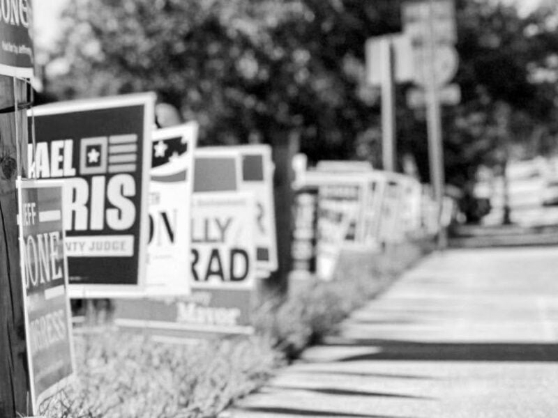 I think those who leave behind utility flags, election signs should be fined