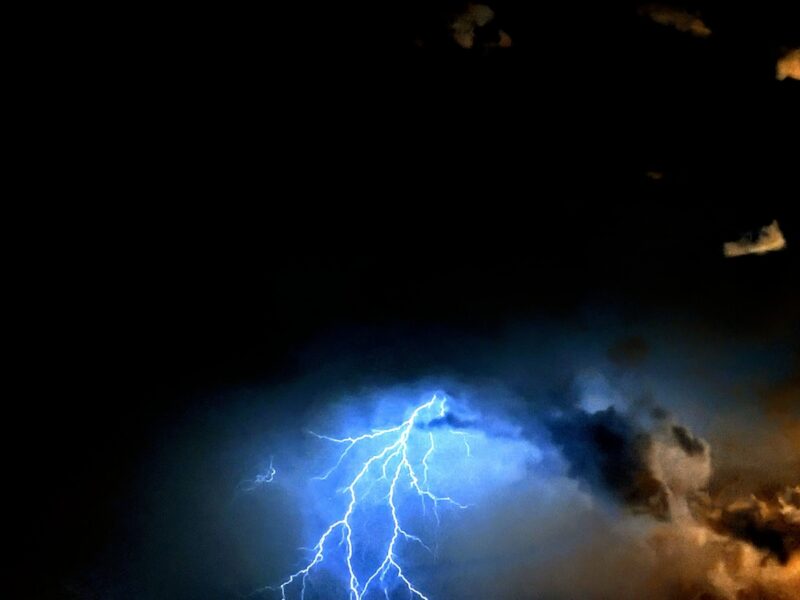 Lightning strike lights up the sky over the SummerGlen Community