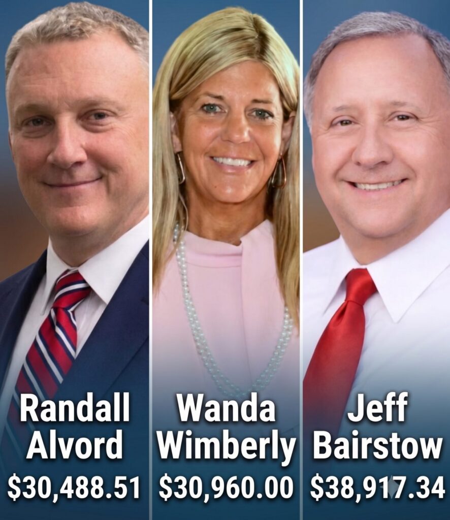 Randall Alvord left , Wanda Wimberly center , and Jeff Bairstow right