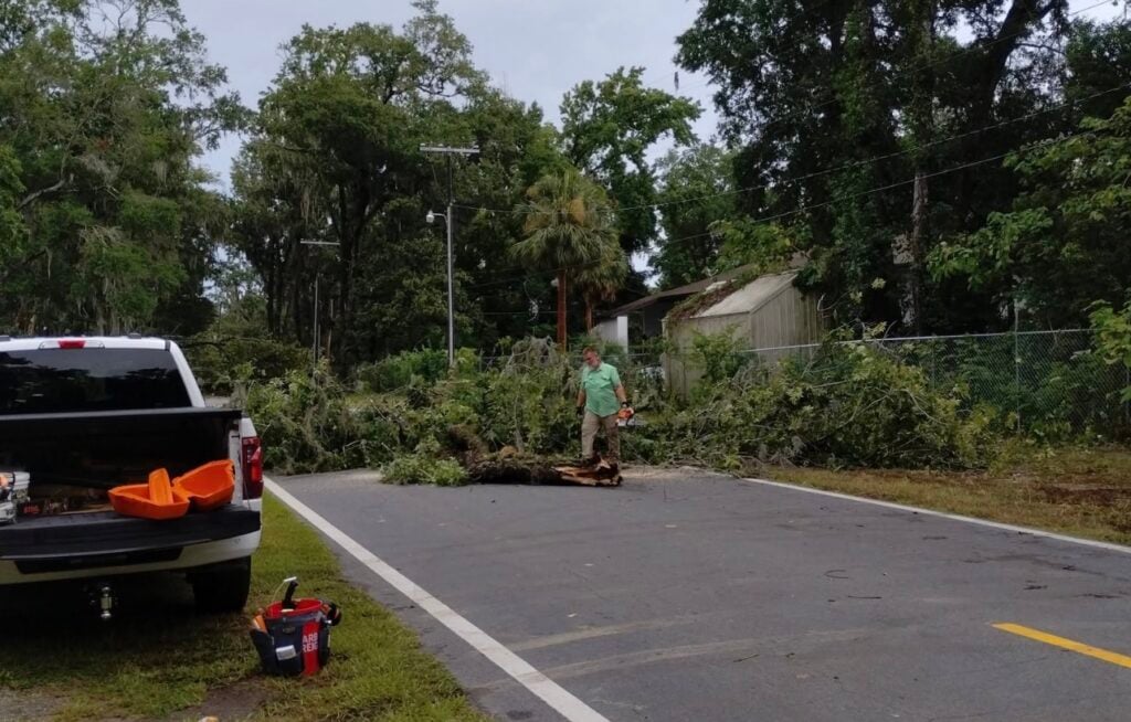 Storm brings down big oak tree near Sutton Place in Ocala on July 11, 2026.