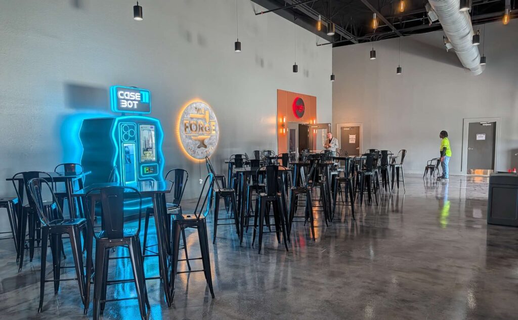 The seating at The Forge, outside of Ignite