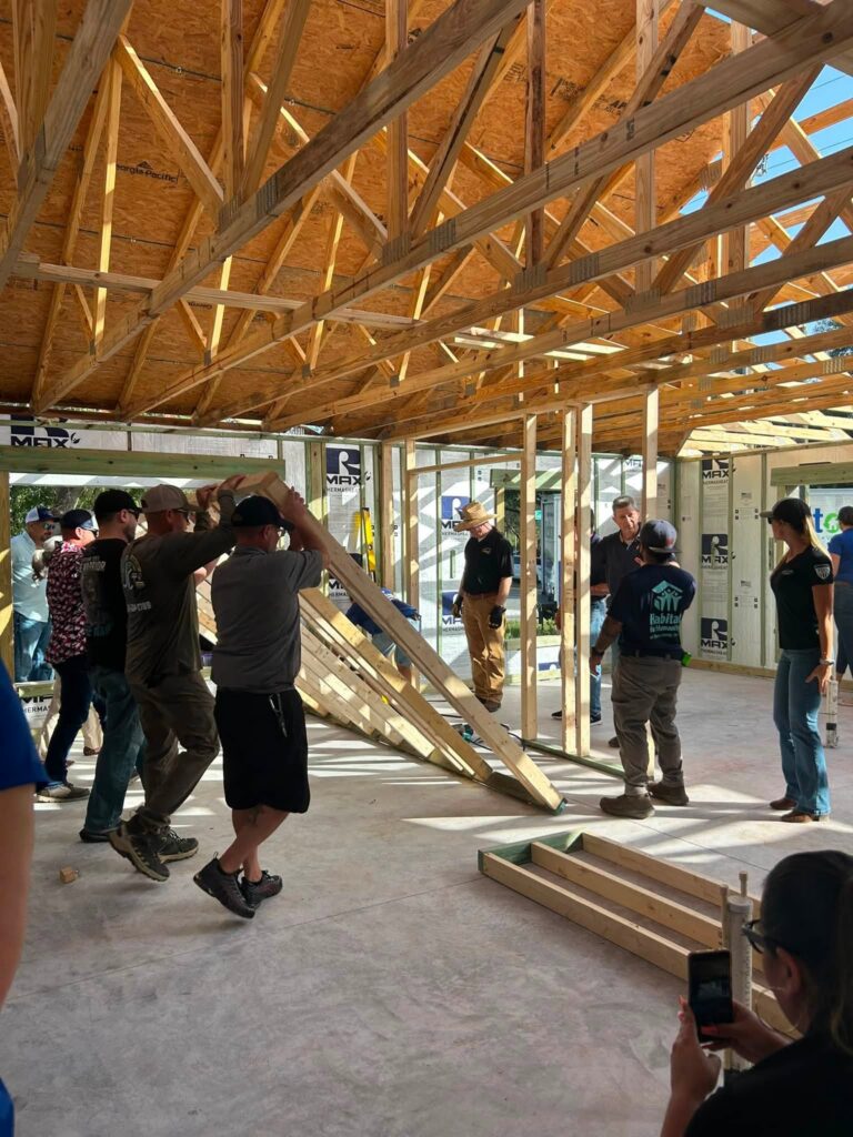 Walls being put up for the Haynes family